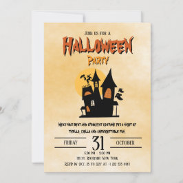 Invitación a fiesta de disfraces de Halloween Happ