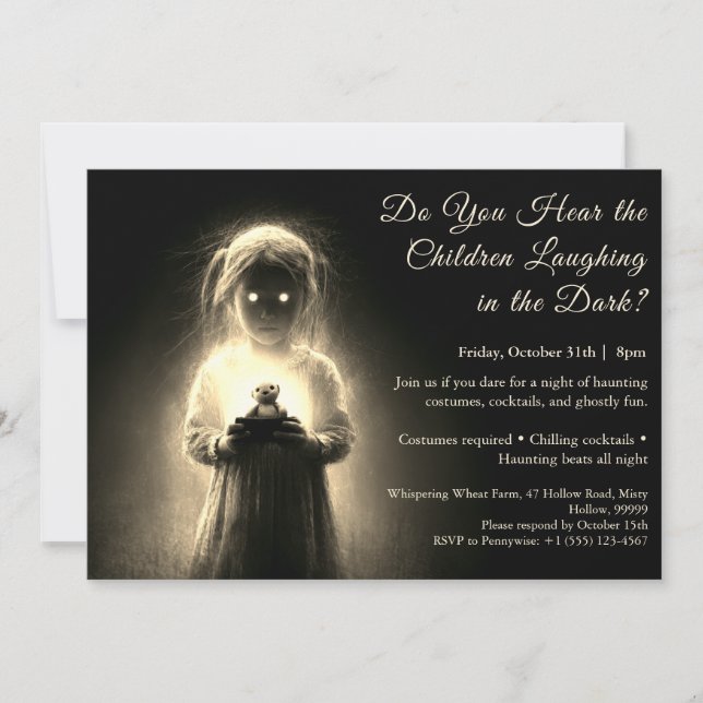 Invitación a fiesta de disfraces de Halloween para (Anverso)