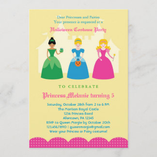 Invitación a fiesta de disfraces de princesa de Ha