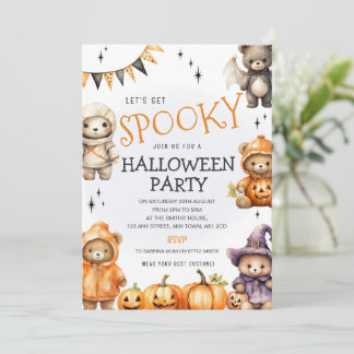 Invitación a fiesta de disfraz de Halloween de osi