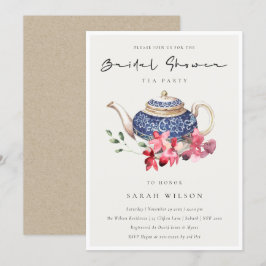 Invitación a Fiesta de ducha de novia con tetera f