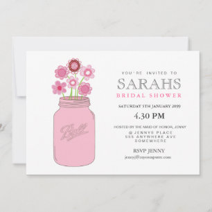 Invitación a Fiesta de ducha de novia de Mason Jar