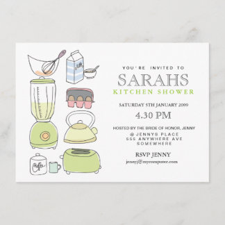 Invitación a Fiesta de ducha de novia de té de coc