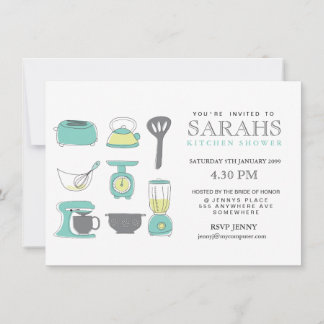 Invitación a Fiesta de ducha de novia de té de coc