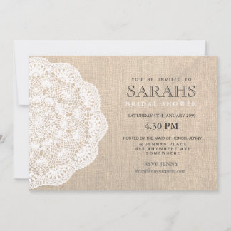 Invitación a Fiesta de ducha matrimonial Lace Doil