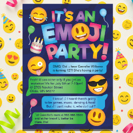 Invitación a fiesta de Emoji divertida