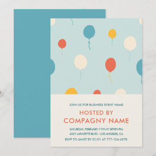 Invitación a fiesta de empresa Globos Moderna