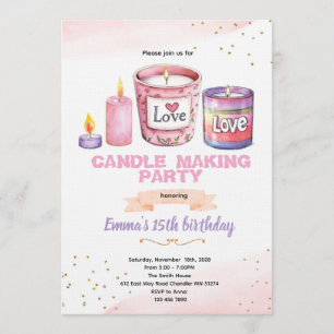 invitación a fiesta de fabricación de velas