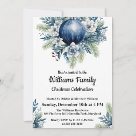 Invitación a fiesta de feriado de Blue Navidades B