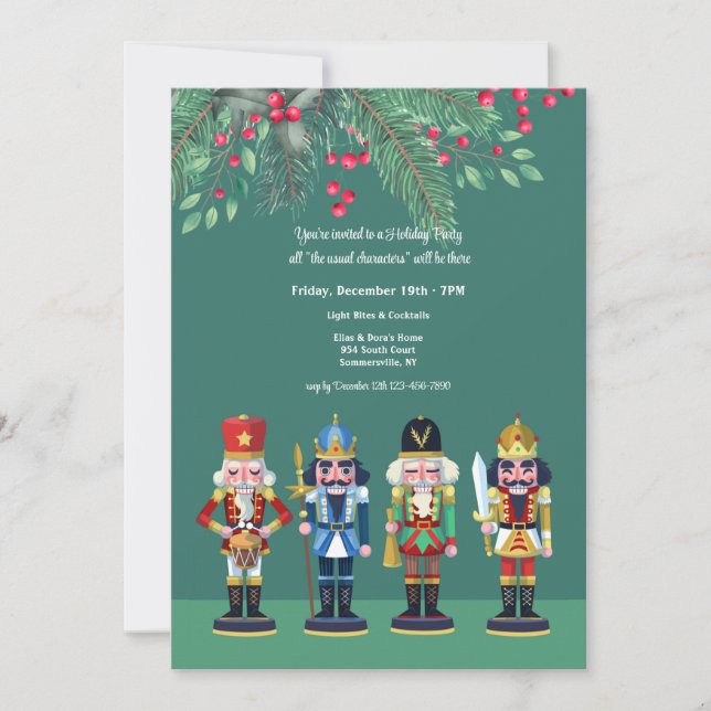 Invitación a fiesta de feriado de los crackers de  (Anverso)