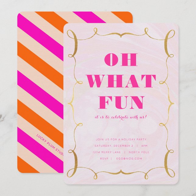 Invitación a fiesta de feriado de moda (Anverso / Reverso)