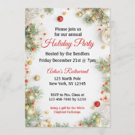 Invitación a fiesta de feriado de Navidades