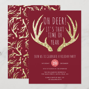 Invitación a fiesta de feriado de Navidades de Dee