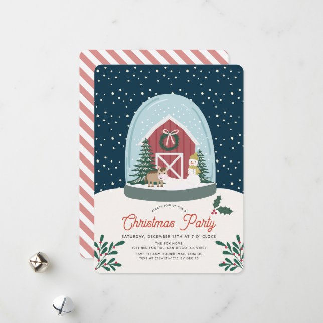 Invitación a fiesta de feriado de Navidades de gra (Anverso/Reverso In Situ)