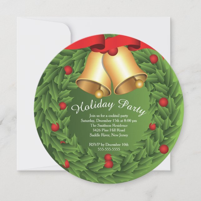 Invitación a fiesta de feriado de Navidades de Hol (Anverso)
