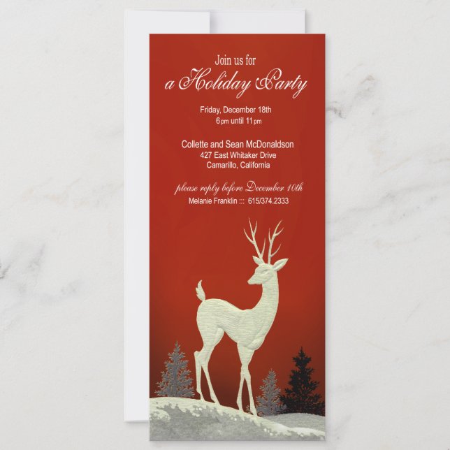 Invitación a fiesta de feriado de Navidades de inv (Anverso)