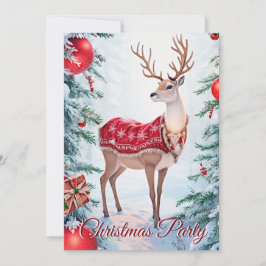 Invitación a fiesta de feriado de Navidades de ren