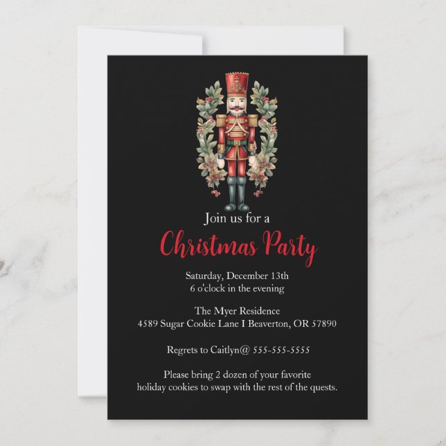 Invitación a fiesta de feriado de Navidades desnud (Anverso)