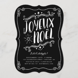 Invitación a fiesta de feriado de Navidades Joyeux