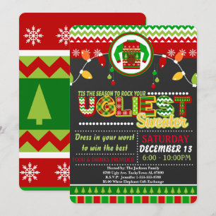 Invitación a fiesta de feriado de Navidades suéter