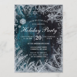 Invitación a fiesta de feriado de nieve marina y p