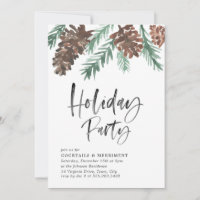 Invitación a fiesta de feriado de Pinecone