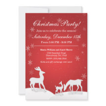Invitación a fiesta de feriado de renos blancos y 