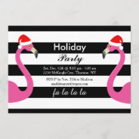 Invitación a fiesta de feriado Fa la la la Flaming