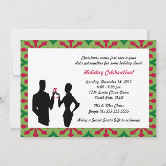 Invitación a fiesta de fiesta de pareja de silueta