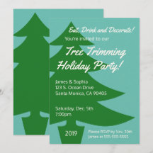 Invitación a fiesta de fiesta de recorte de árbol