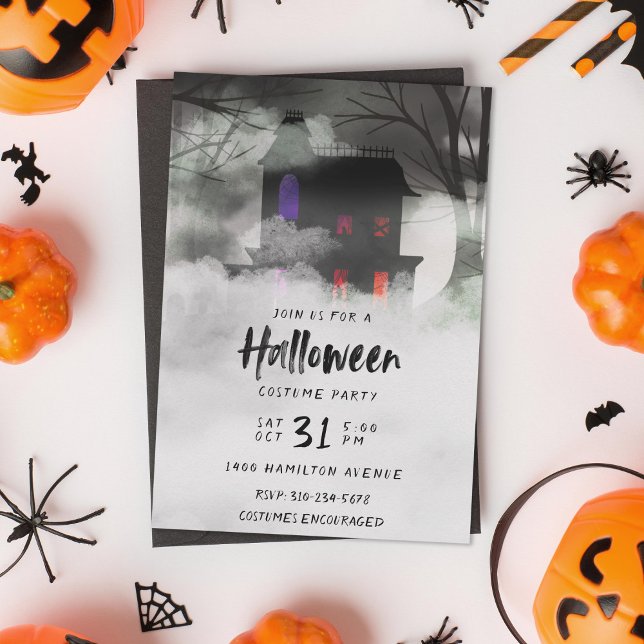 Invitación a fiesta de Foggy Mansion Halloween (Subido por el creador)