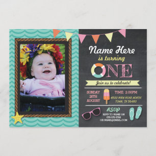 Invitación a Fiesta de foto de verano de nado loll
