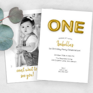 Invitación a Fiesta de fotografía de primer cumple