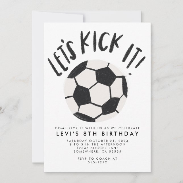 Invitación a Fiesta de fútbol (Anverso)