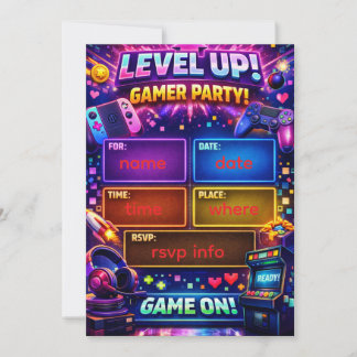 Invitación a Fiesta de Gamer | Cumpleaños de Video
