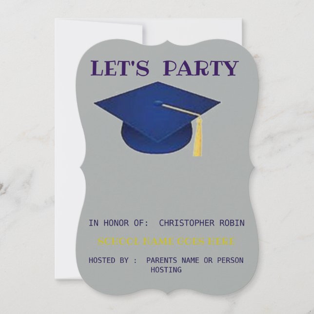 INVITACIÓN A FIESTA DE GRADUACIÓN (Anverso)
