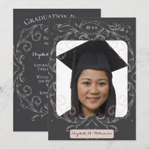 Invitación a Fiesta de Graduación de Foto de Retra