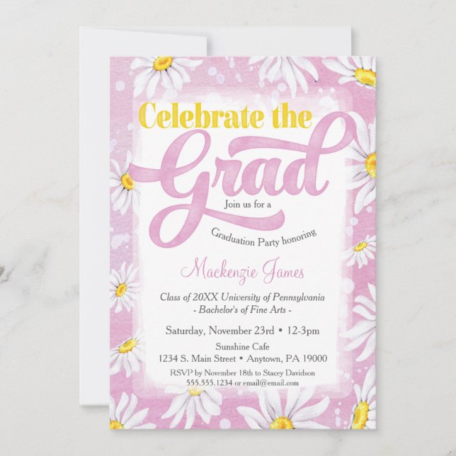 Invitación a fiesta de graduación de margarita ros (Anverso)