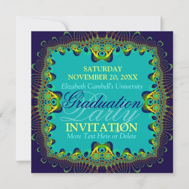 Invitación a fiesta de graduación exótica de espec (Anverso)