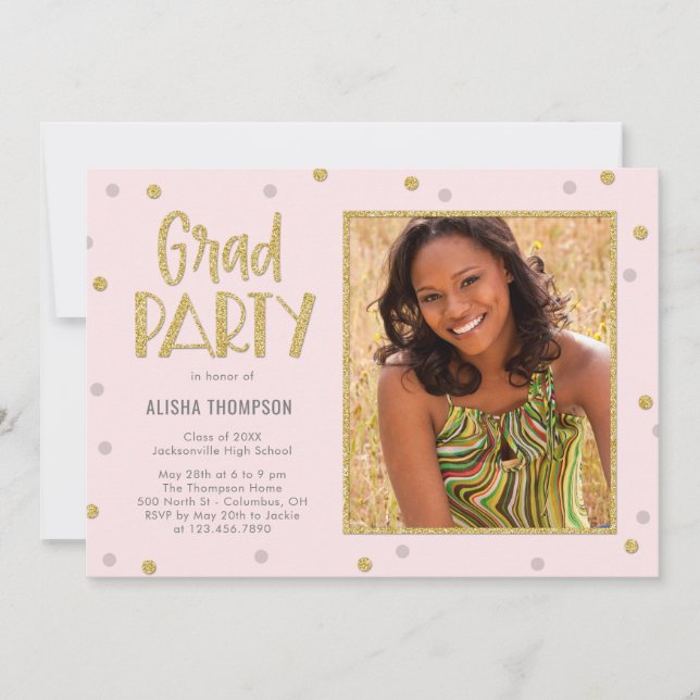 Invitación a fiesta de graduación fotográfica de C (Anverso)