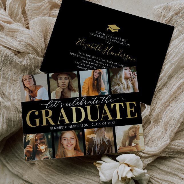 Invitación a fiesta de graduación moderna con coll (Subido por el creador)