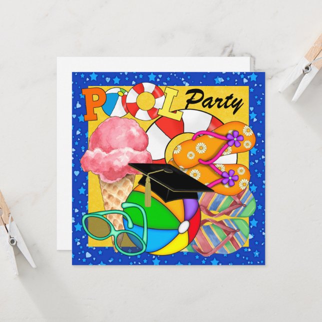 Invitación a fiesta de graduación o cualquier ocas (Anverso/Reverso In Situ)