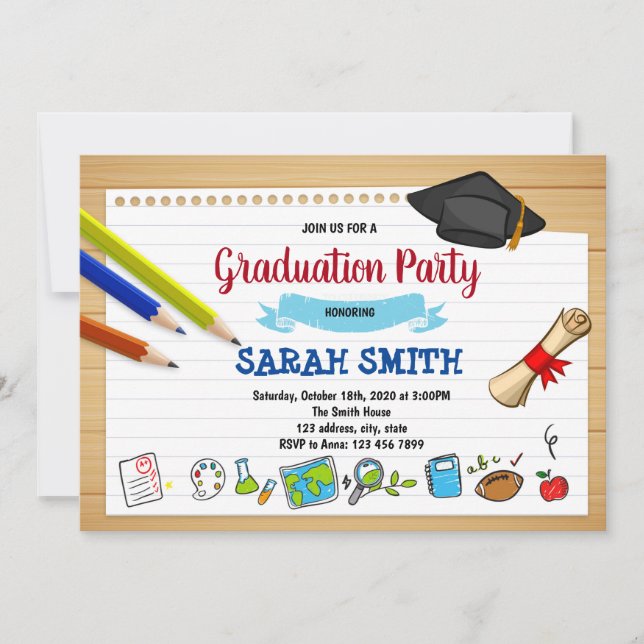 Invitación a fiesta de graduación parcial (Anverso)