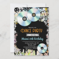 Invitación a fiesta de Graffiti Hip Hop en CD-R