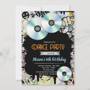 Invitación a fiesta de Graffiti Hip Hop en CD-R