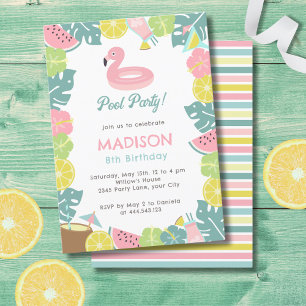 Invitación a fiesta de grupo de Chicas retro