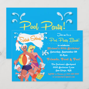 Invitación a fiesta de grupo de familias retro