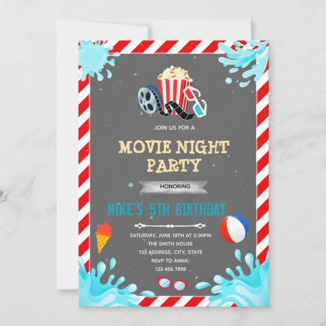 Invitación a fiesta de grupo de películas (Anverso)