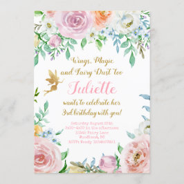 Invitación a fiesta de hadas florales, invitación
