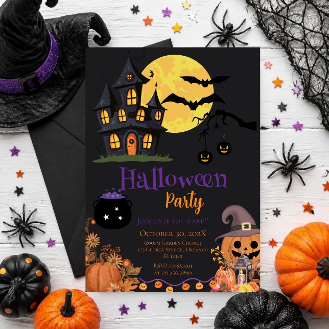 invitación a fiesta de Halloween con calaveras  (Subido por el creador)